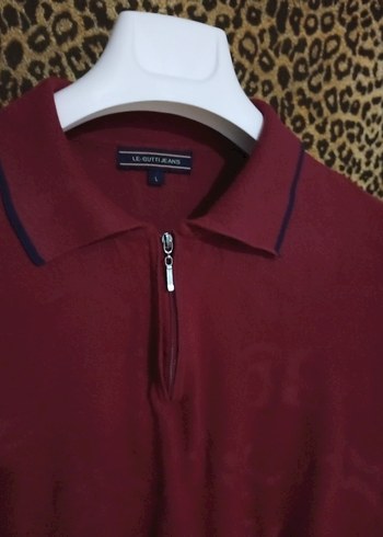 l Beden bordo Renk LE-GUTTİ JEANS Erkek T-shirt