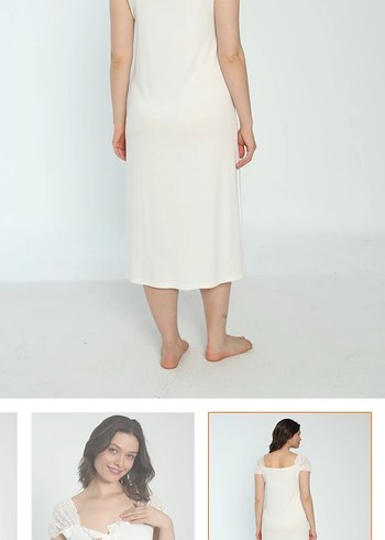 Beyaz Hamile ve Emzirme Gecelik - Görsel 5