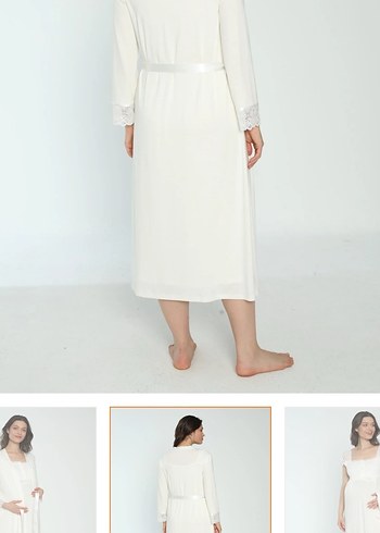 Beyaz Hamile ve Emzirme Gecelik - Görsel 2