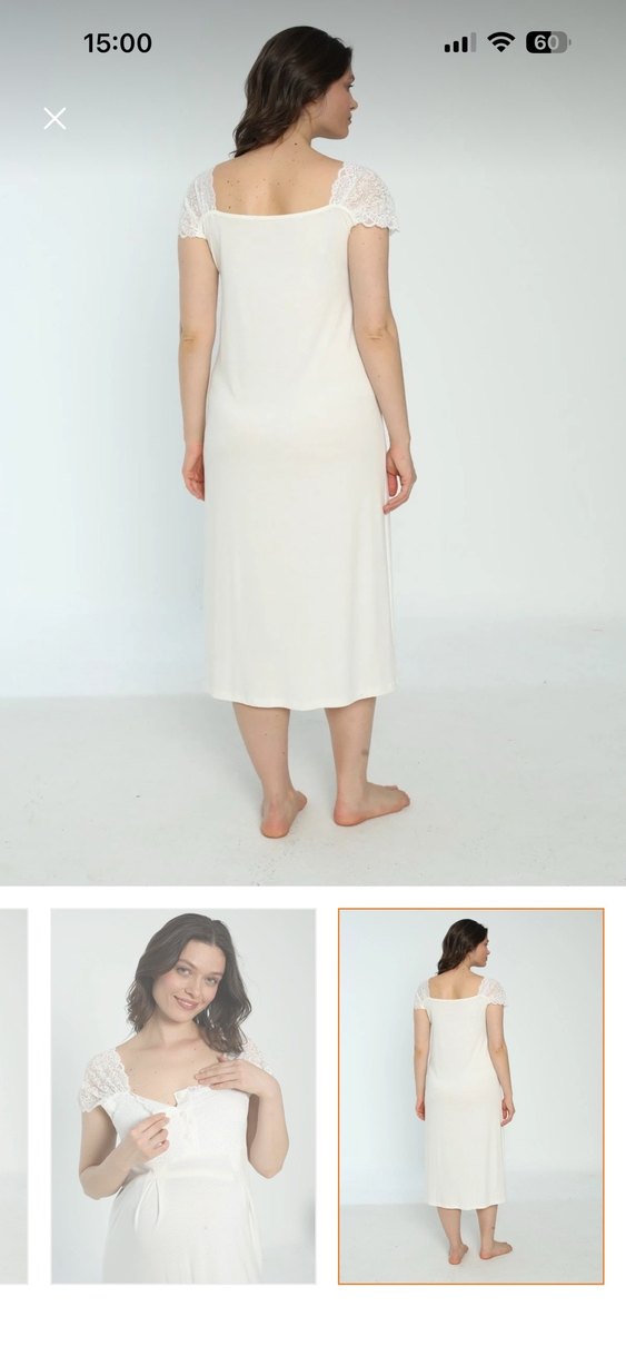 Beyaz Hamile ve Emzirme Gecelik - Görsel 5