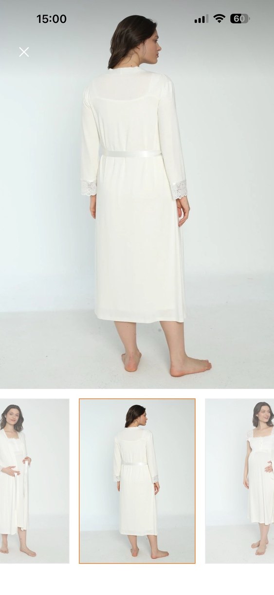 Beyaz Hamile ve Emzirme Gecelik - Görsel 2