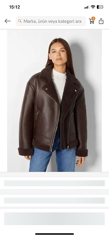 bershka yünlü suni deri biker ceket