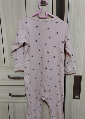 Pembe Kalp Desenli Bebek Kız Tulumu - Görsel 2