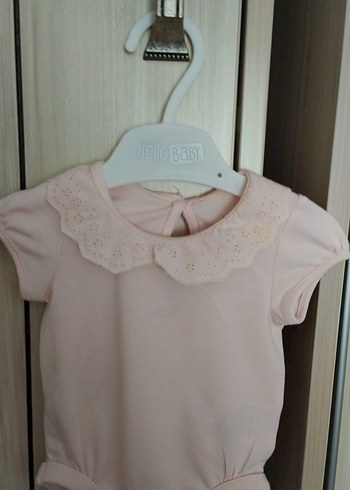 HM marka Pembe Fırfırlı Kısa Kollu Kız Bebek 2li Zıbın - Görsel 3