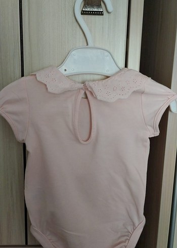 HM marka Pembe Fırfırlı Kısa Kollu Kız Bebek 2li Zıbın - Görsel 2