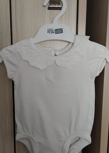 HM marka Pembe Fırfırlı Kısa Kollu Kız Bebek 2li Zıbın - Görsel 5