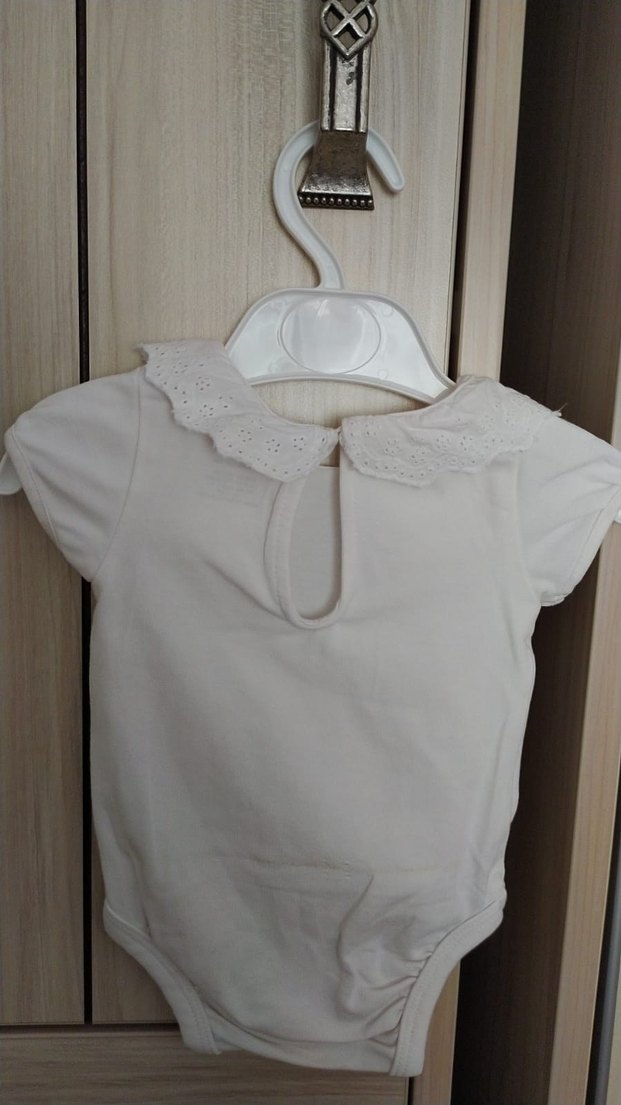 HM marka Pembe Fırfırlı Kısa Kollu Kız Bebek 2li Zıbın - Görsel 4