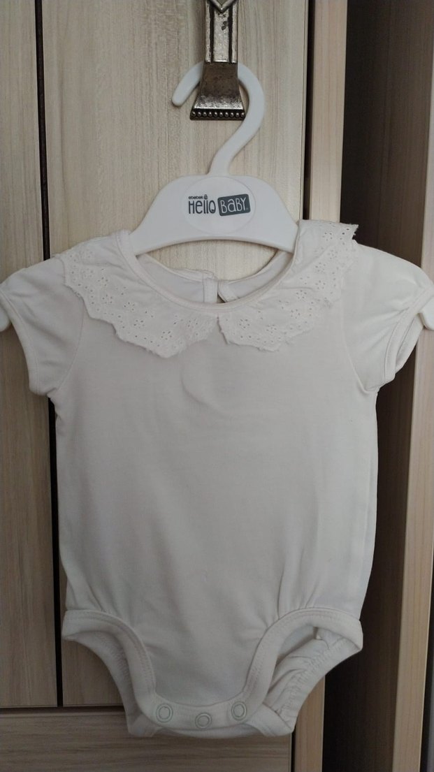 HM marka Pembe Fırfırlı Kısa Kollu Kız Bebek 2li Zıbın - Görsel 5