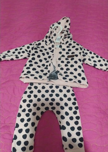 Pembe Baskılı Bebek Kız Kıyafet Takımı / 3 ay - Görsel 3