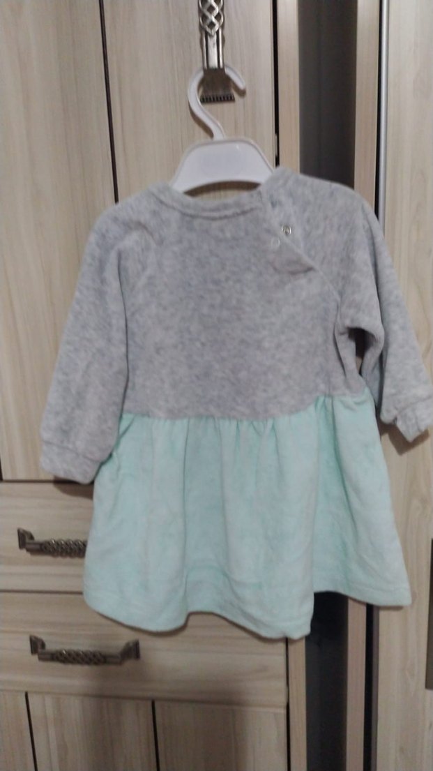 Kız Çocuk Sevimli Kadife Elbise - Görsel 2