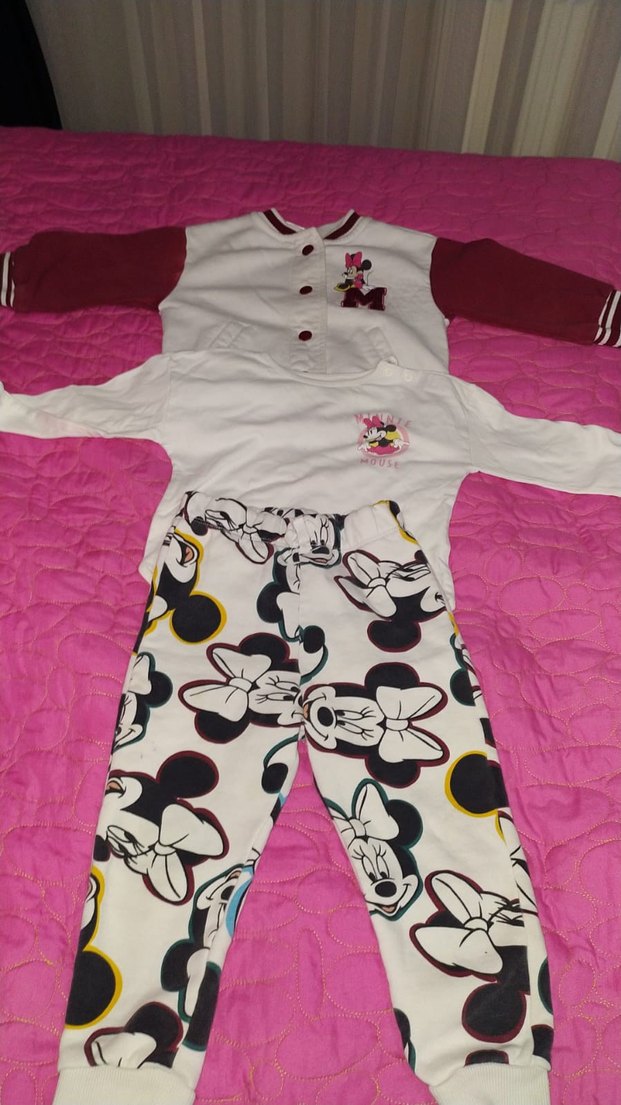 Kız Çocuk Renkli Baskılı eşofman altı - Görsel 4