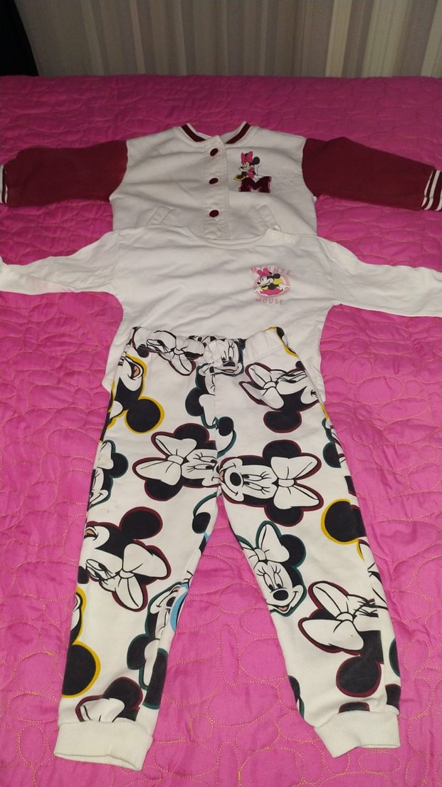 Kız Çocuk Renkli Baskılı eşofman altı - Görsel 3