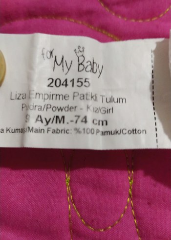 Dantel Detaylı Pembe Kız Bebek Tulum - Görsel 4