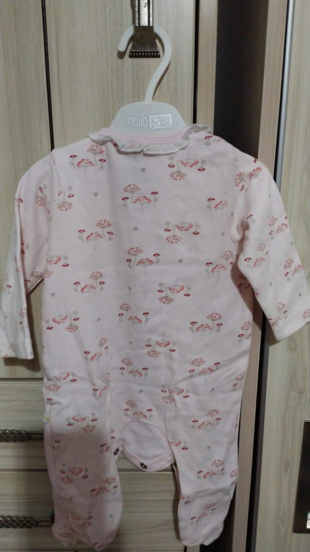 Dantel Detaylı Pembe Kız Bebek Tulum - Görsel 2