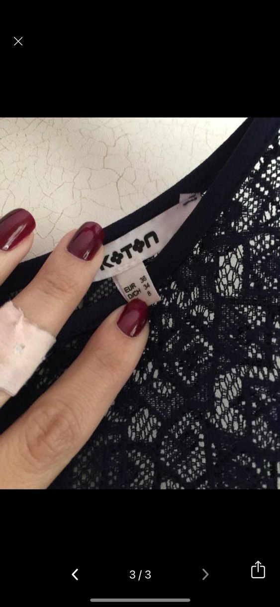 Dantel Detaylı Lacivert Midi Elbise - Görsel 3