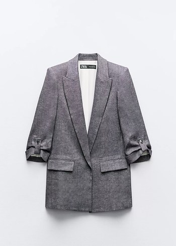 Zara Gri Melanj Oversize Blazer