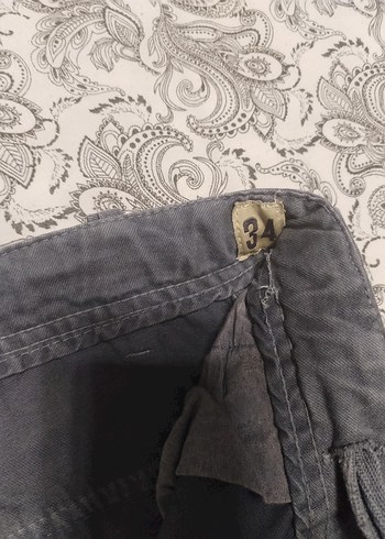 Düğmeli Gri Denim Erkek Şort - Görsel 3