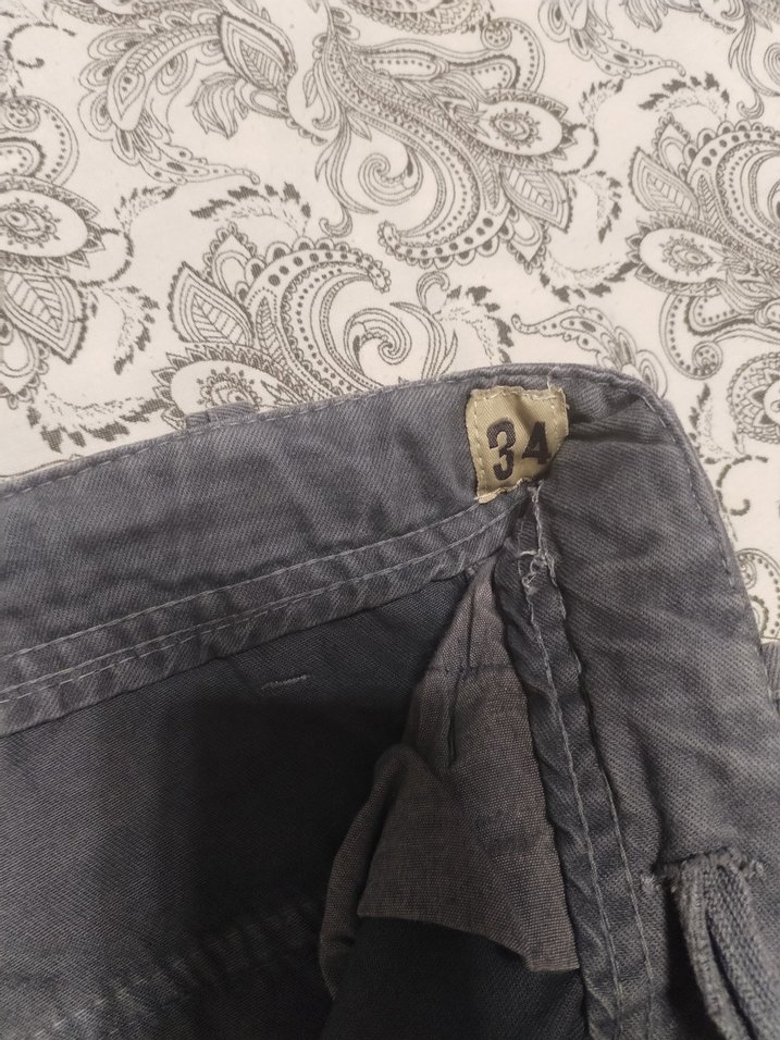 Düğmeli Gri Denim Erkek Şort - Görsel 3