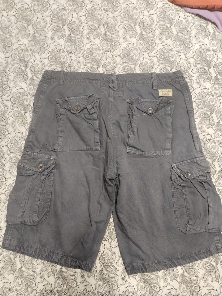 Düğmeli Gri Denim Erkek Şort - Görsel 4