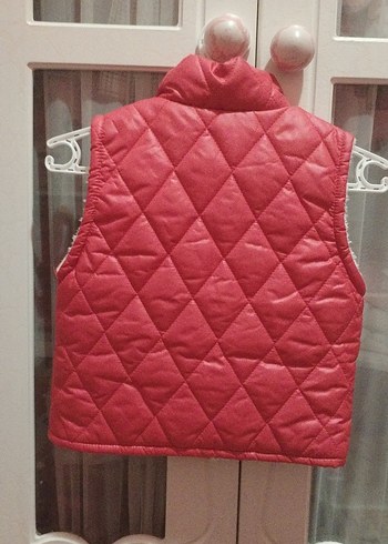 Kız Çocuk Pembe Fermuarlı Yelek - Görsel 2