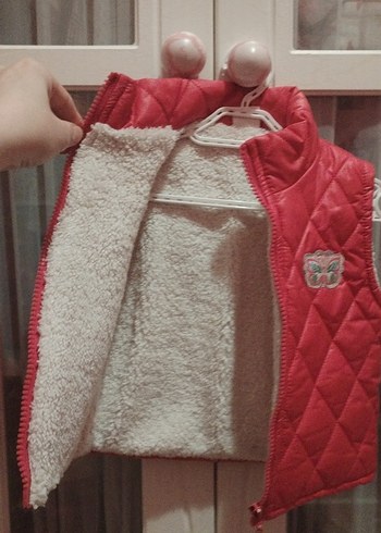 Kız Çocuk Pembe Fermuarlı Yelek - Görsel 3