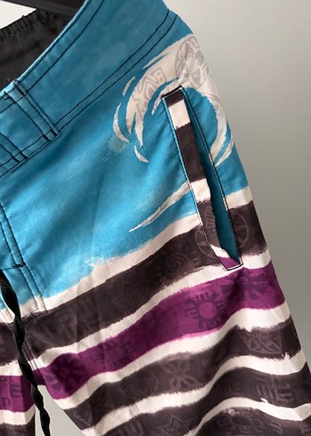 Erkek Çok Renkli Bağcıklı Midi Deniz Şortu - Görsel 5