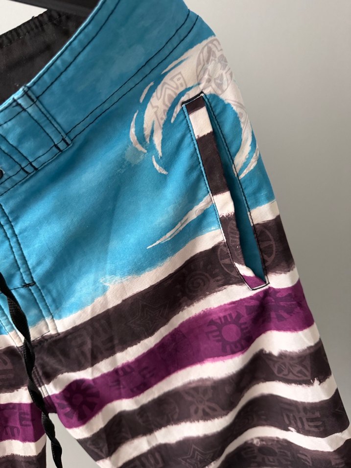 Erkek Çok Renkli Bağcıklı Midi Deniz Şortu - Görsel 5