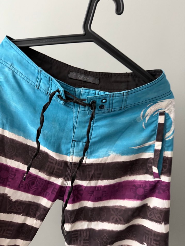 Erkek Çok Renkli Bağcıklı Midi Deniz Şortu - Görsel 3