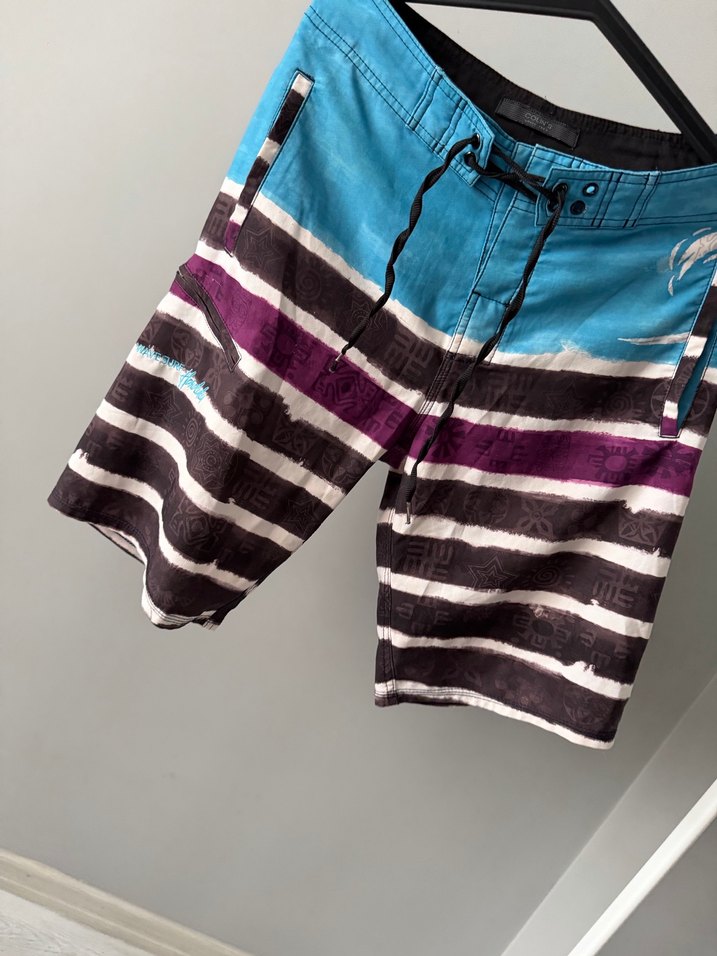 Erkek Çok Renkli Bağcıklı Midi Deniz Şortu - Görsel 2