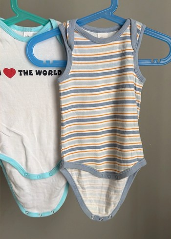 3 adet Bebek Erkek Kolsuz Beyaz Body - Görsel 2