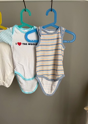 3 adet Bebek Erkek Kolsuz Beyaz Body - Görsel 3