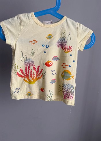 Sarı Kız Çocuk Kısa Kollu Baskılı Tişört - Görsel 2