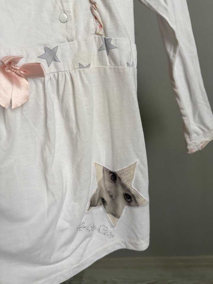 Vintage model lohusa emzirmeye uygun pijama üstü - Görsel 4