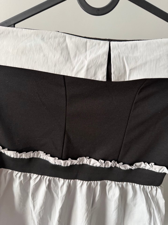 Gri straplez mini elbise - Görsel 4