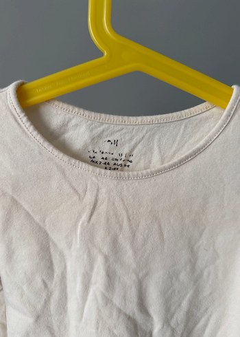 Kız Çocuk Beyaz Fırfırlı Kısa Kollu Tişört - Görsel 4