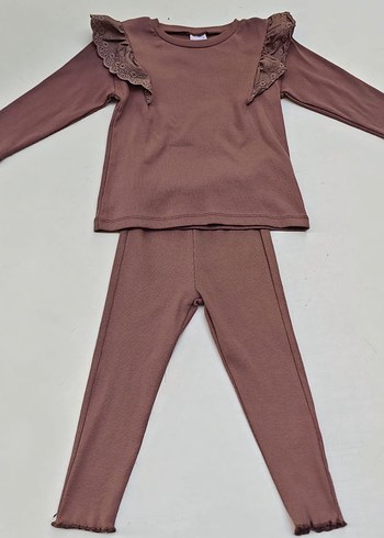 Zara Kahverengi Uzun Kollu Bebek Kız Takımı