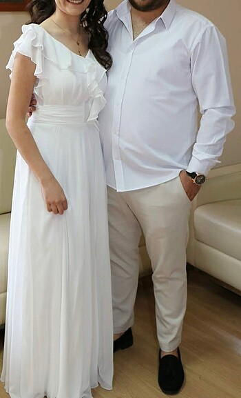 38 Beden beyaz Renk Nikah elbisesi