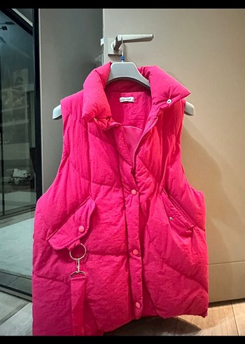 Pembe Düğmeli şişme Yelek - Görsel 3