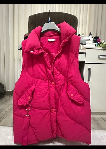 Pembe Düğmeli şişme Yelek - Görsel 2
