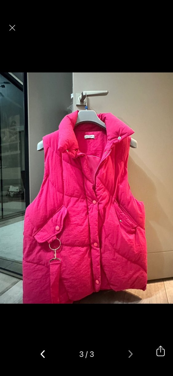 Pembe Düğmeli şişme Yelek - Görsel 3