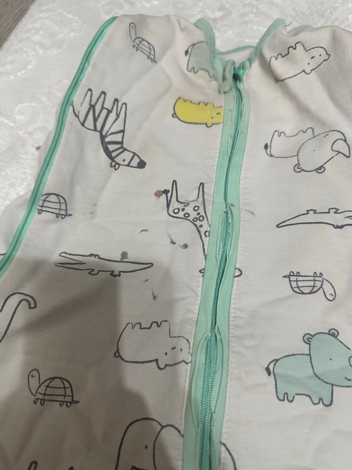 Owli marka Erkek Bebek Zebra Desenli Fermuarlı Uyku Tulumu - Görsel 2