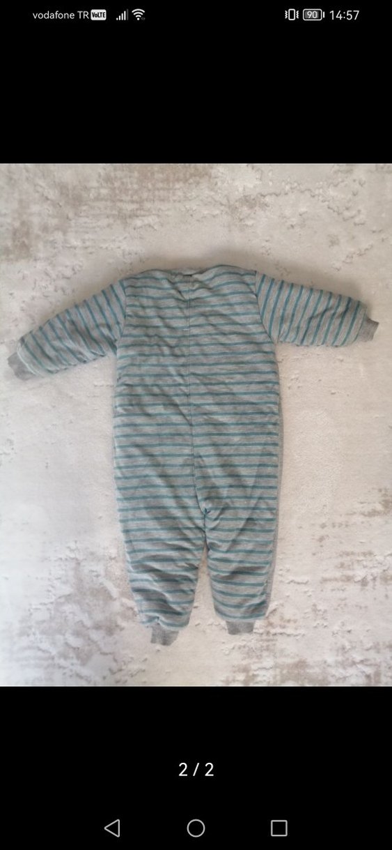 Gri Baskılı Bebek Tulum - Görsel 2