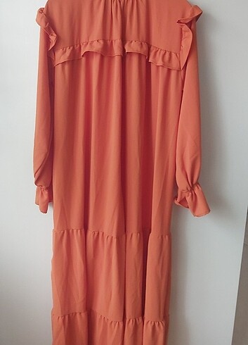 38 Beden turuncu Renk Boydan elbise 