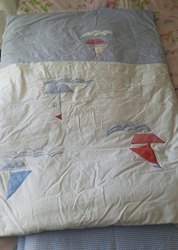 Mavi Nakışlı Bebek Uyku Seti - Görsel 10