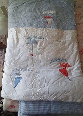 Mavi Nakışlı Bebek Uyku Seti - Görsel 7