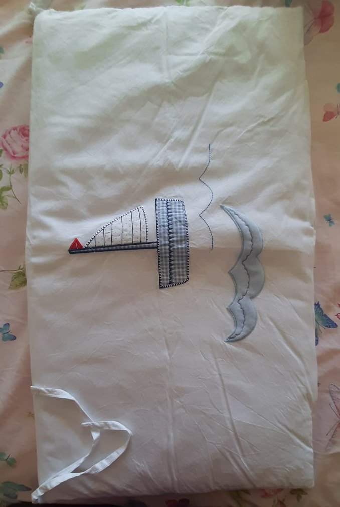 Mavi Nakışlı Bebek Uyku Seti - Görsel 5