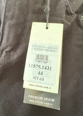 44 Beden Siyah Midi Boy Bol Kesim Kadın Kot Pantolon