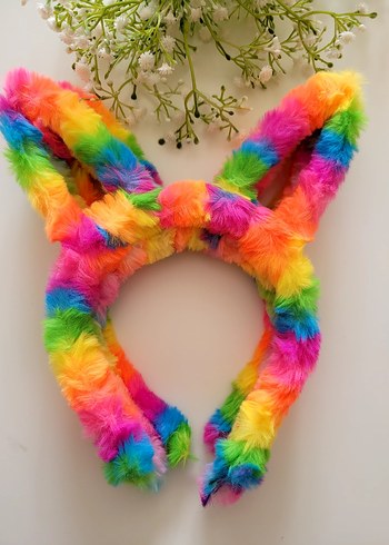 Çocuklar için Renkli Tüylü Saç Bantları - Görsel 2