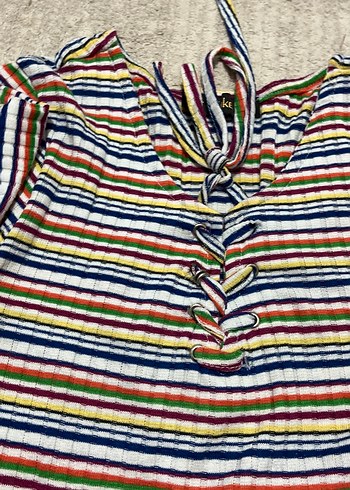 Kızlar için Çok Renkli yarım kol krop - Görsel 2