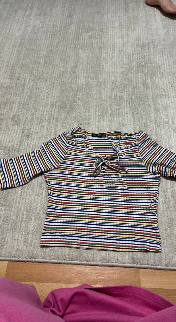 Kızlar için Çok Renkli yarım kol krop - Görsel 4